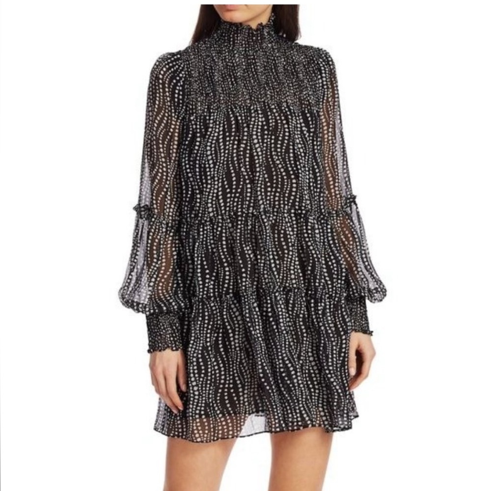 Floral Cinq a Sept mock neck dress